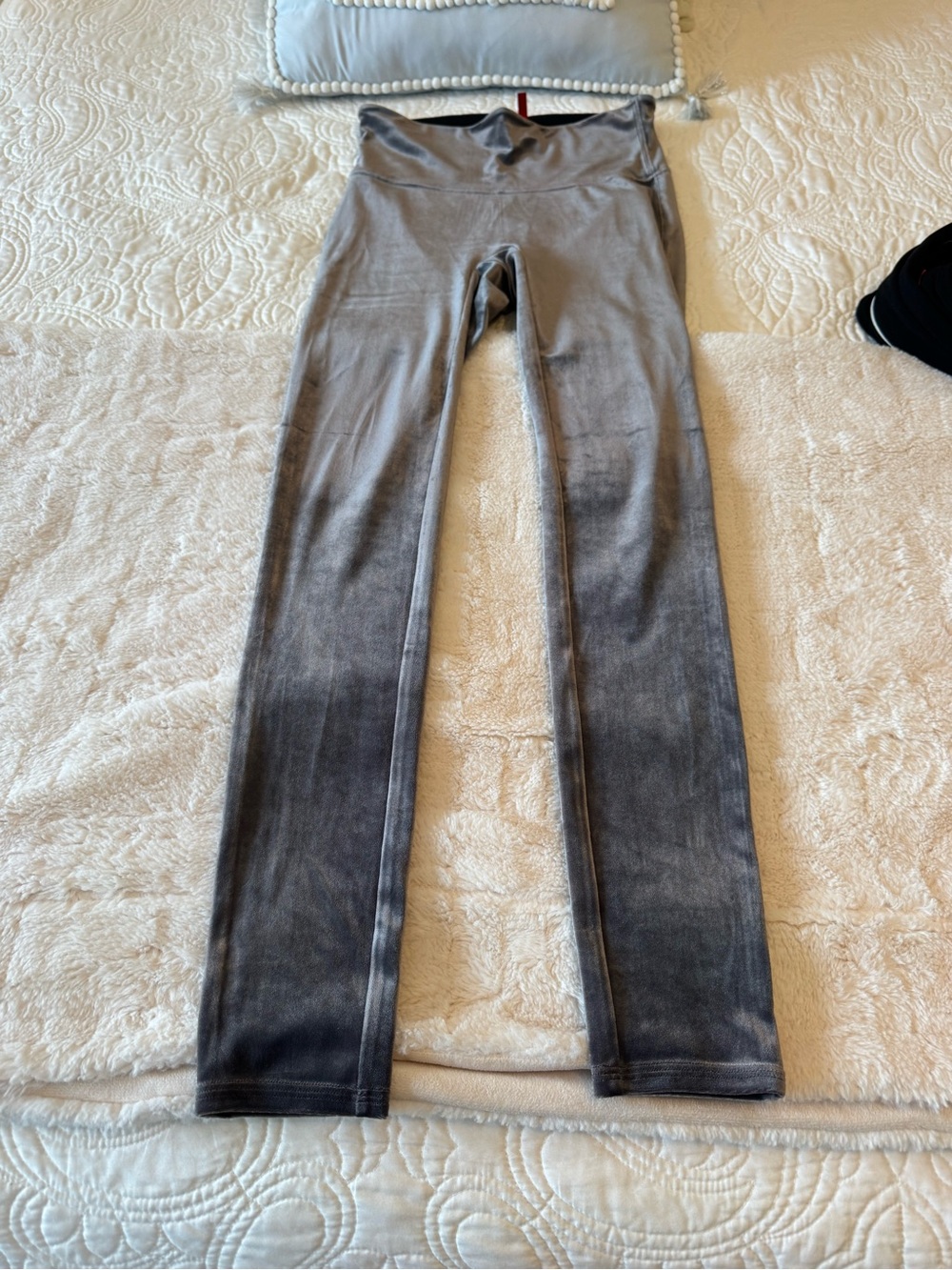 SPANX Gray Velvet Leggings